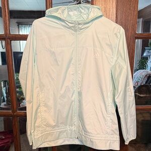 adidas Mint Green with White logo Windbreaker Jacket Women’s size Large